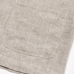 Sale OUKU Men's 100% Linen Blazer Suits Outdoor Pocket Spring Blue Linen Jacket & Fall 100% Linen Solid Color Button Pocket Single Breasted Blazer Blue Beige