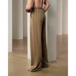 Discount OUKU Men's 40% Linen Pants Trousers Baggy Beach Pants Black Brown Elastic Drawstring Design Front Pocket Solid Color Comfort Soft Yoga Daily Fashion Streetwear