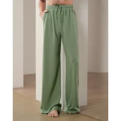 Discount OUKU Men's 40% Linen Pants Trousers Baggy Beach Pants Black Brown Elastic Drawstring Design Front Pocket Solid Color Comfort Soft Yoga Daily Fashion Streetwear