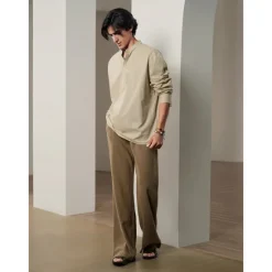 Discount OUKU Men's 40% Linen Pants Trousers Baggy Beach Pants Black Brown Elastic Drawstring Design Front Pocket Solid Color Comfort Soft Yoga Daily Fashion Streetwear
