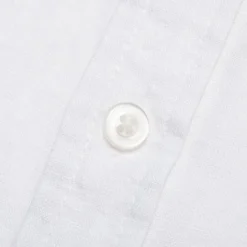 Discount OUKU Men's 100% Linen Shirt Casual Shirt Button Down Shirt Short Sleeve Solid Color Turndown Outdoor Button Clothing Apparel Vacation Daily White