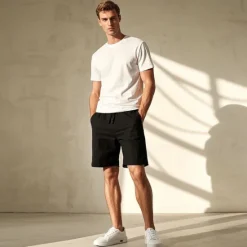 OUKU Men's 100% Linen Shorts Linen Shorts Beach Shorts Tie Front Elastic Waist Plain Breathability Comfortable Short Daily Beach Vacation Casual Beige