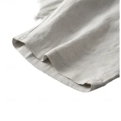Discount OUKU Men's 100% Linen Shorts Solid Color Knee Length Outdoor Casual Daily Vacation Ethnic Style Denim Blue Light Khaki Inelastic