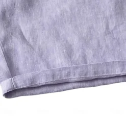 Discount OUKU Men's 100% Linen Shorts Solid Color Knee Length Outdoor Casual Daily Vacation Ethnic Style Denim Blue Light Khaki Inelastic