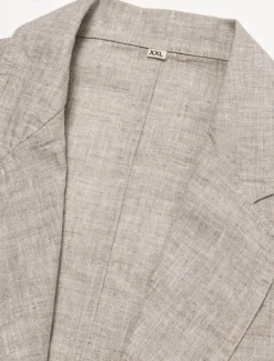 Best OUKU Men's 100% Linen Suits Outdoor Pocket Spring & Fall Solid Color Button Pocket Single Breasted Blazer White