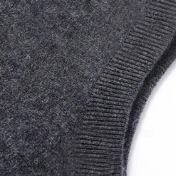 Online OUKU Men's 100% Merino Wool Crewneck Sweater Vest Solid Color Crew Neck Knitwear Elegant School Formal Clothing Apparel Spring Fall Black Navy Blue S M L