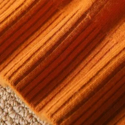 Discount OUKU Men's 100% Merino Wool Pullover Sweater Vest Knit Vertical Stripes V Neck Knitwear Elegant Outdoor Home Clothing Apparel Fall Winter Black Orange S M L