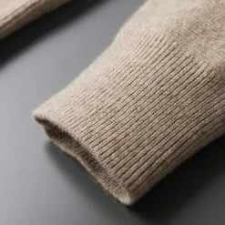 Discount OUKU Men's 100% Merino Wool Zip Sweater Knit Zipper Solid Color Peter Pan Collar Knitwear Elegant Training Christmas Clothing Apparel Fall Winter Army Green Black S M L