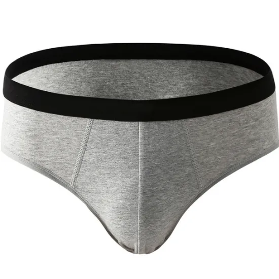 Discount OUKU Men's 3 Pack Briefs 95% Cotton Breathable Soft Plain Mid Waist Black Red