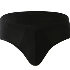 Discount OUKU Men's 3 Pack Briefs 95% Cotton Breathable Soft Plain Mid Waist Black Red