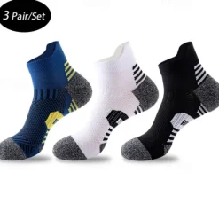 Outlet OUKU Men's 3 Pack Multi Packs Socks Ankle Socks Running Socks Casual Socks Black White Color Color Block Sports & Outdoor Casual Daily Basic Medium Spring Fall Fashion