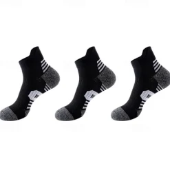 Outlet OUKU Men's 3 Pack Multi Packs Socks Ankle Socks Running Socks Casual Socks Black White Color Color Block Sports & Outdoor Casual Daily Basic Medium Spring Fall Fashion