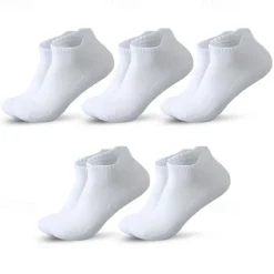 Hot OUKU Men's 5 Pack Multi Packs Socks Ankle Socks Low Cut Socks Running Socks Casual Socks Black White Color Plain Sports & Outdoor Daily Vacation Basic Medium Spring Fall Fashion Casual