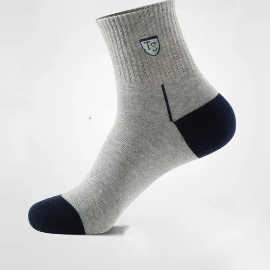 Online OUKU Men's 5 Pack Multi Packs Socks Crew Socks Running Socks Casual Socks Color Color Block Sports & Outdoor Daily Vacation Basic Medium Spring Fall Fashion Casual Rainbow