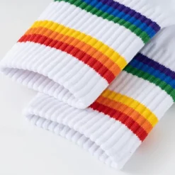 Sale OUKU Men's 2 Pack Multi Packs Socks Crew Socks Running Socks Casual Socks Black White Color Rainbow Sports & Outdoor Daily Vacation Basic Medium Spring Fall Fashion Casual