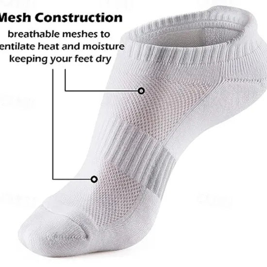 Discount OUKU Men's 5 Pack Multi Packs Socks Ankle Socks Low Cut Socks Running Socks Casual Socks Black White Color Plain Sports & Outdoor Daily Vacation Basic Medium Spring Fall Fashion Casual