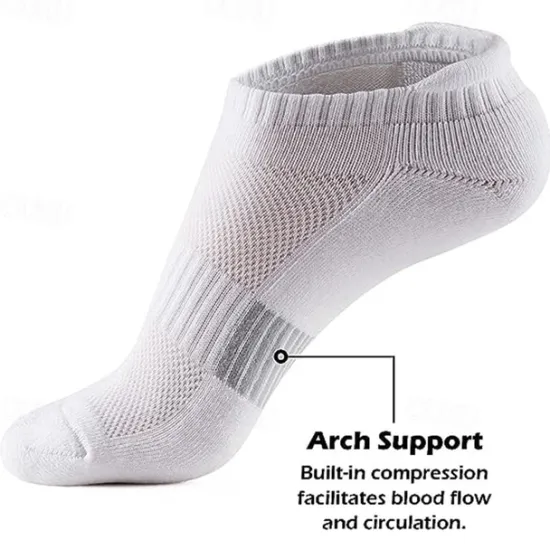 Discount OUKU Men's 5 Pack Multi Packs Socks Ankle Socks Low Cut Socks Running Socks Casual Socks Black White Color Plain Sports & Outdoor Daily Vacation Basic Medium Spring Fall Fashion Casual
