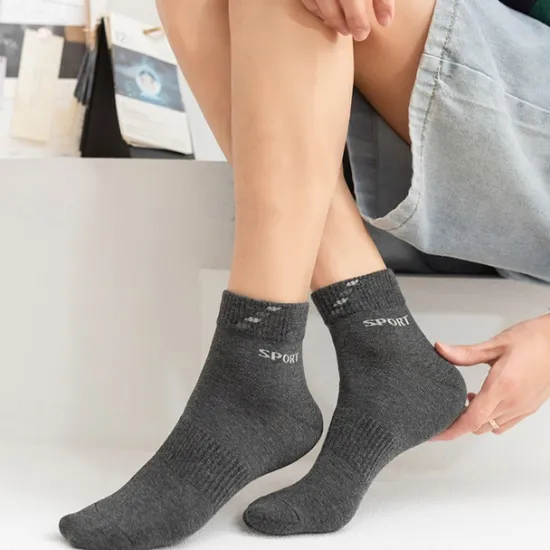 Outlet OUKU Men's 3 Pack Multi Packs Socks Crew Socks Running Socks Casual Socks Black White Color Letter Sports & Outdoor Daily Vacation Basic Medium Spring Fall Fashion Casual
