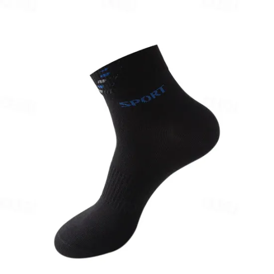 Outlet OUKU Men's 3 Pack Multi Packs Socks Crew Socks Running Socks Casual Socks Black White Color Letter Sports & Outdoor Daily Vacation Basic Medium Spring Fall Fashion Casual
