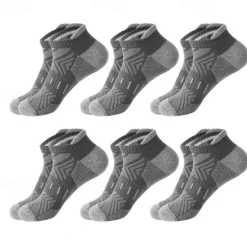 Outlet OUKU Men's 6 Pack Multi Packs Socks Ankle Socks Low Cut Socks Running Socks Casual Socks Black White Color Color Block Sports & Outdoor Casual Daily Basic Medium Spring Fall Fashion