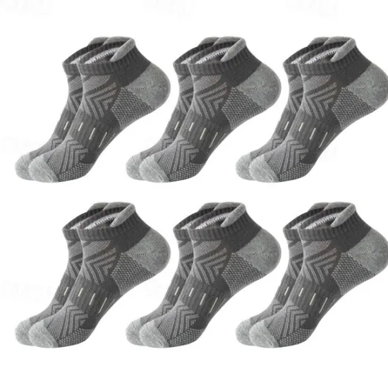 Outlet OUKU Men's 6 Pack Multi Packs Socks Ankle Socks Low Cut Socks Running Socks Casual Socks Black White Color Color Block Sports & Outdoor Casual Daily Basic Medium Spring Fall Fashion