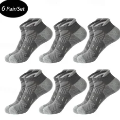 Outlet OUKU Men's 6 Pack Multi Packs Socks Ankle Socks Low Cut Socks Running Socks Casual Socks Black White Color Color Block Sports & Outdoor Casual Daily Basic Medium Spring Fall Fashion