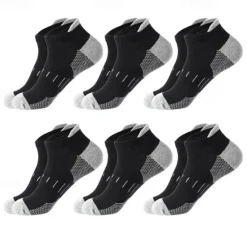 Outlet OUKU Men's 6 Pack Multi Packs Socks Ankle Socks Low Cut Socks Running Socks Casual Socks Black White Color Color Block Sports & Outdoor Casual Daily Basic Medium Spring Fall Fashion