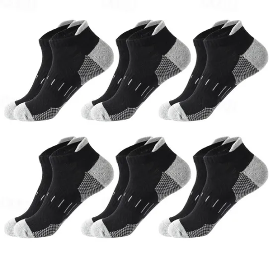 Outlet OUKU Men's 6 Pack Multi Packs Socks Ankle Socks Low Cut Socks Running Socks Casual Socks Black White Color Color Block Sports & Outdoor Casual Daily Basic Medium Spring Fall Fashion