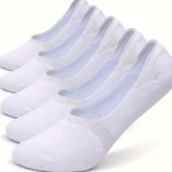 Best OUKU Men's 5 Pack Multi Packs Socks Ankle Socks Low Cut Socks Casual Socks Black White Color Plain Sports & Outdoor Daily Vacation Basic Medium Spring Fall Fashion Casual