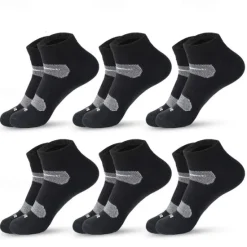 Discount OUKU Men's 6 Pack Multi Packs Socks Ankle Socks Low Cut Socks Running Socks Casual Socks Black White Color Plain Sports & Outdoor Casual Daily Basic Medium Spring Fall Fashion