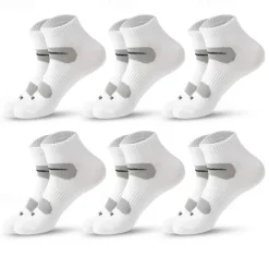 Discount OUKU Men's 6 Pack Multi Packs Socks Ankle Socks Low Cut Socks Running Socks Casual Socks Black White Color Plain Sports & Outdoor Casual Daily Basic Medium Spring Fall Fashion