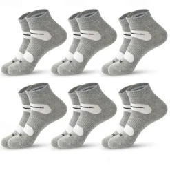 Discount OUKU Men's 6 Pack Multi Packs Socks Ankle Socks Low Cut Socks Running Socks Casual Socks Black White Color Plain Sports & Outdoor Casual Daily Basic Medium Spring Fall Fashion