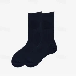 OUKU Men's 1 Pair Socks Black Navy Blue Color Solid Color Formal Wedding Anniversary Thin Spring & Fall Knitwear Elegant
