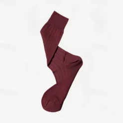 Hot OUKU Men's 1 Pair Socks Black Red Color Solid Color Formal Wedding Anniversary Thin Spring & Fall Knitwear Elegant