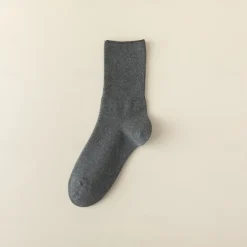 Discount OUKU Men's 1 Pair Socks Black White Color Solid Color School Formal Vacation Medium All Seasons Daily Casual