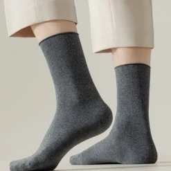 Discount OUKU Men's 1 Pair Socks Black White Color Solid Color School Formal Vacation Medium All Seasons Daily Casual