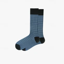OUKU Men's 1 Pair Socks Blue Green Color Plaid Plaid Checkered Geometry Formal Wedding Anniversary Thin Spring & Fall Knitwear Elegant