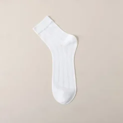 Online OUKU Men's 1 Pair Socks Casual Socks Black White Color Solid Color Hollow School Formal Wedding Mesh Hole Thin Summer Spring Fall All Seasons Elegant Daily