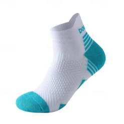 OUKU Men's 1 Pair Socks Crew Socks Anti-slip Socks Running Socks Black Navy Blue Color Stripes Spring, Fall, Winter, Summer