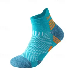 OUKU Men's 1 Pair Socks Crew Socks Anti-slip Socks Running Socks Black Navy Blue Color Stripes Spring, Fall, Winter, Summer