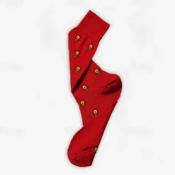 Discount OUKU Men's 1 Pair Socks Red Blue Color Cartoon bulb Formal Wedding Anniversary Thin Spring & Fall Knitwear Elegant
