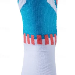Best OUKU Men's 1 Pair Socks Running Socks Casual Socks Blue Green Color Color Block Sports & Outdoor Daily Vacation Basic Medium Spring Fall Fashion Casual