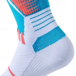 Best OUKU Men's 1 Pair Socks Running Socks Casual Socks Blue Green Color Color Block Sports & Outdoor Daily Vacation Basic Medium Spring Fall Fashion Casual
