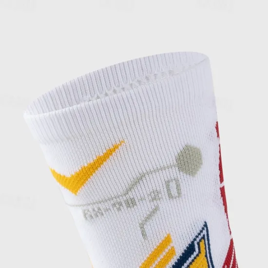 New OUKU Men's 1 Pair Socks Stockings Sport Socks / Athletic Socks Running Socks Black Red Color Print Vacation Sports & Outdoor Daily Basic Medium Spring Fall Fashion Casual