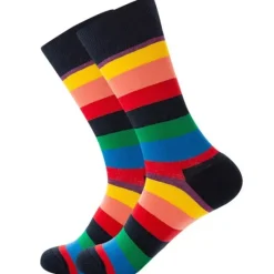 Hot OUKU Men's 1 Pair Socks White Red Color Colorful Sports Outdoor Daily Wear Spring, Fall, Winter, Summer Fashion Cute