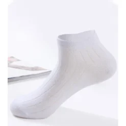 Outlet OUKU Men's 2 Pairs Ankle Socks Low Cut Socks Black White Color Plain Daily Wear Vacation Weekend Medium Summer Spring & Fall Stylish Casual