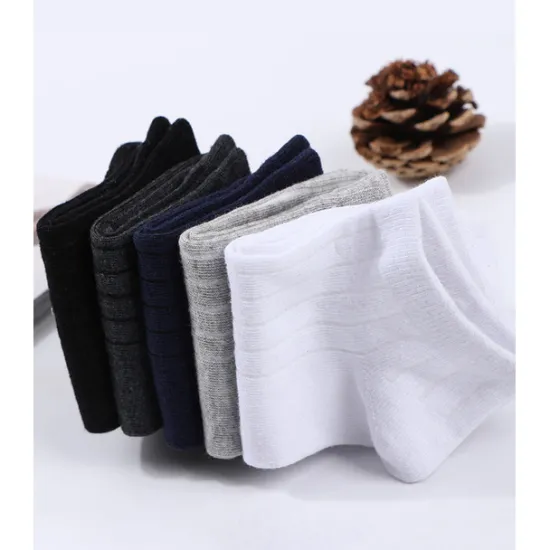 Outlet OUKU Men's 2 Pairs Ankle Socks Low Cut Socks Black White Color Plain Daily Wear Vacation Weekend Medium Summer Spring & Fall Stylish Casual