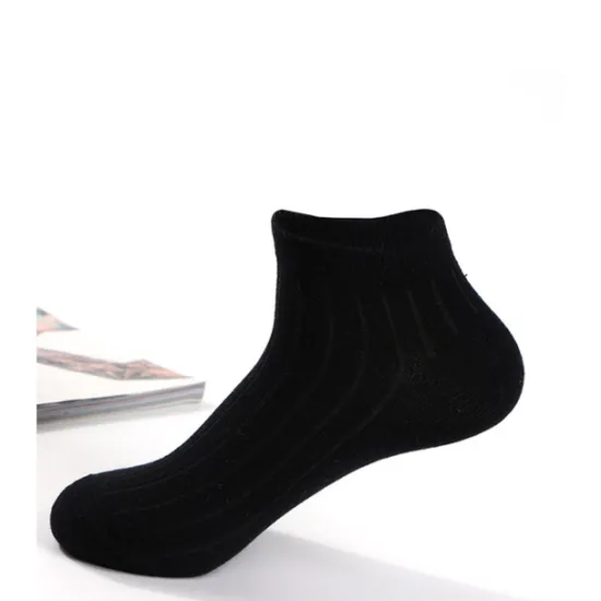 Outlet OUKU Men's 2 Pairs Ankle Socks Low Cut Socks Black White Color Plain Daily Wear Vacation Weekend Medium Summer Spring & Fall Stylish Casual
