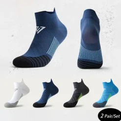 Outlet OUKU Men's 2 Pairs Ankle Socks Low Cut Socks Black White Color Running Socks Color Block Casual Daily Basic Medium Summer Spring Fall Breathable Stylish