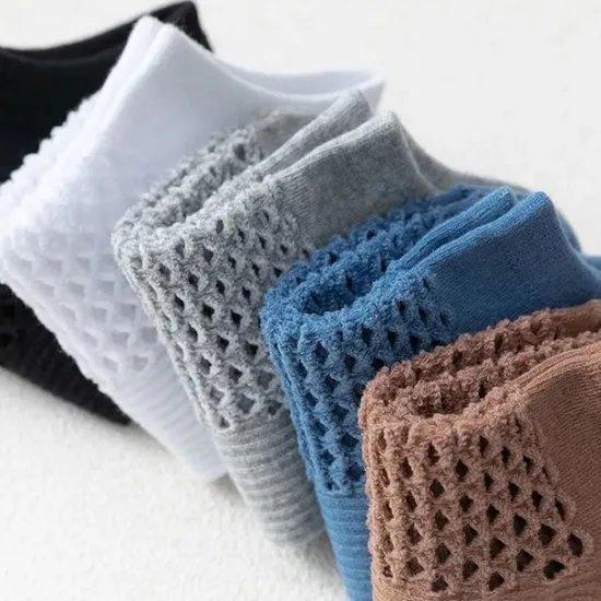 Online OUKU Men's 10 Pairs Ankle Socks No Show Socks Black White Color Plain Casual Daily Basic Thin Summer Spring Fall Cool Breathable